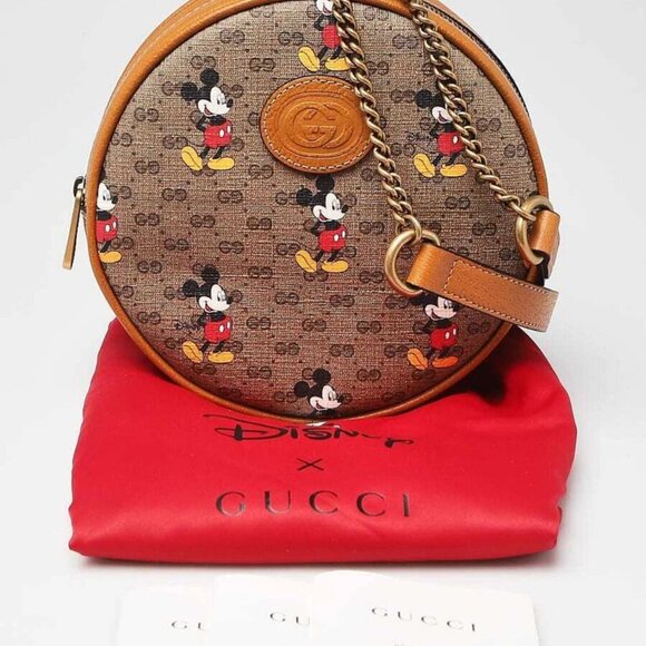 Gucci x Disney Brown GG Coated Canvas Mickey Mouse Mini Backpack Bag - Picture 1 of 11